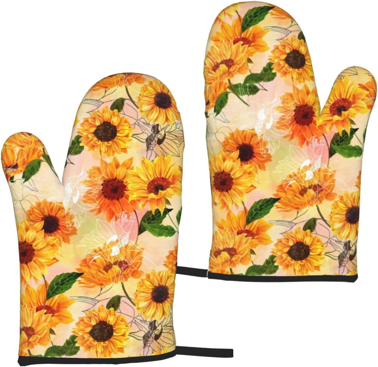 Manoplas para horno con estampado Floral de girasol amarillo, resistentes al calor, impermeables, con capa interior de algodón para cocinar y barbacoa, 2 uds.: Morado