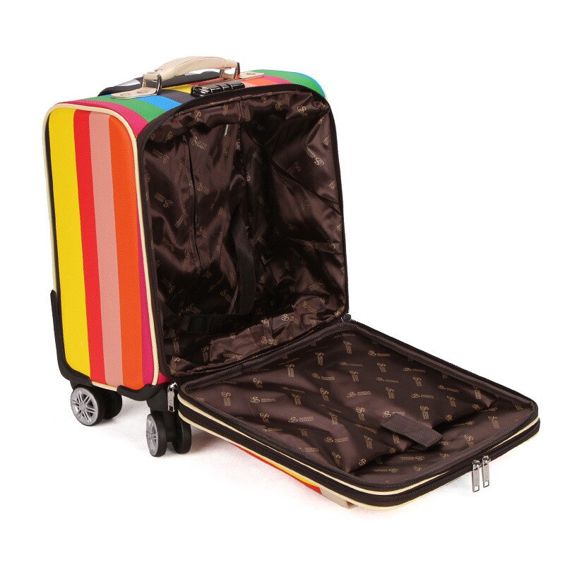 16 Inch Reizen Koffer Case Voor Vrouwen Trolley Reistassen Spinner Wielen Student Rolling Bagage Boarding Reizen Bagage