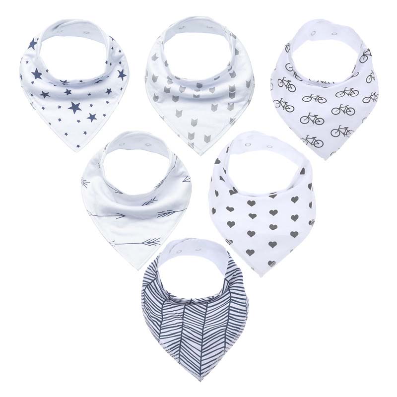 6 pièces/ensemble bavoirs bébé Bandana 100% coton essuie-mains Babadores Para Bebe infantile garçons et filles salive serviette: 5