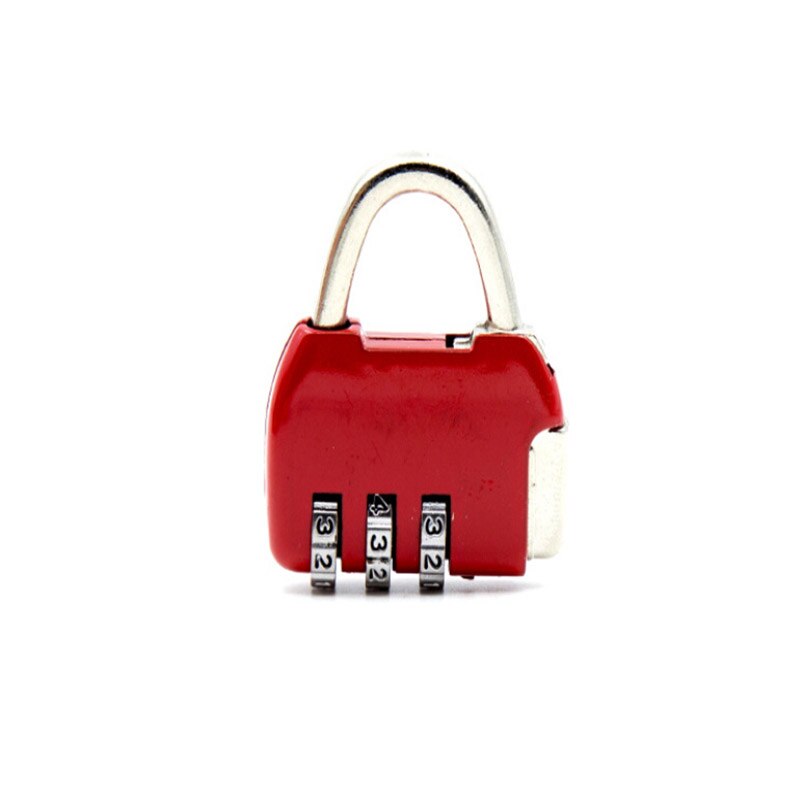 Mini Zinc Alloy Padlock Travel anti-theft Backpack Padlock Small Resettable 3-digit Combination School Bag Password Lock: red