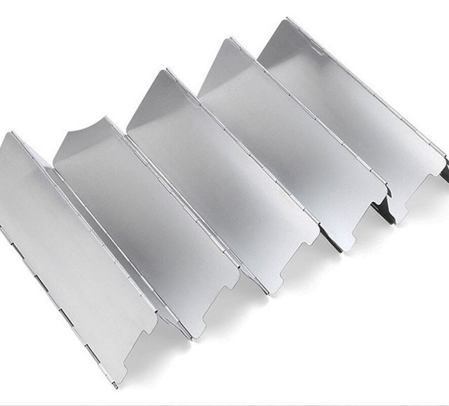Aluminium vik camping spis gasspis vindskärm skärm vikbar utomhus elos -10 tallrikar