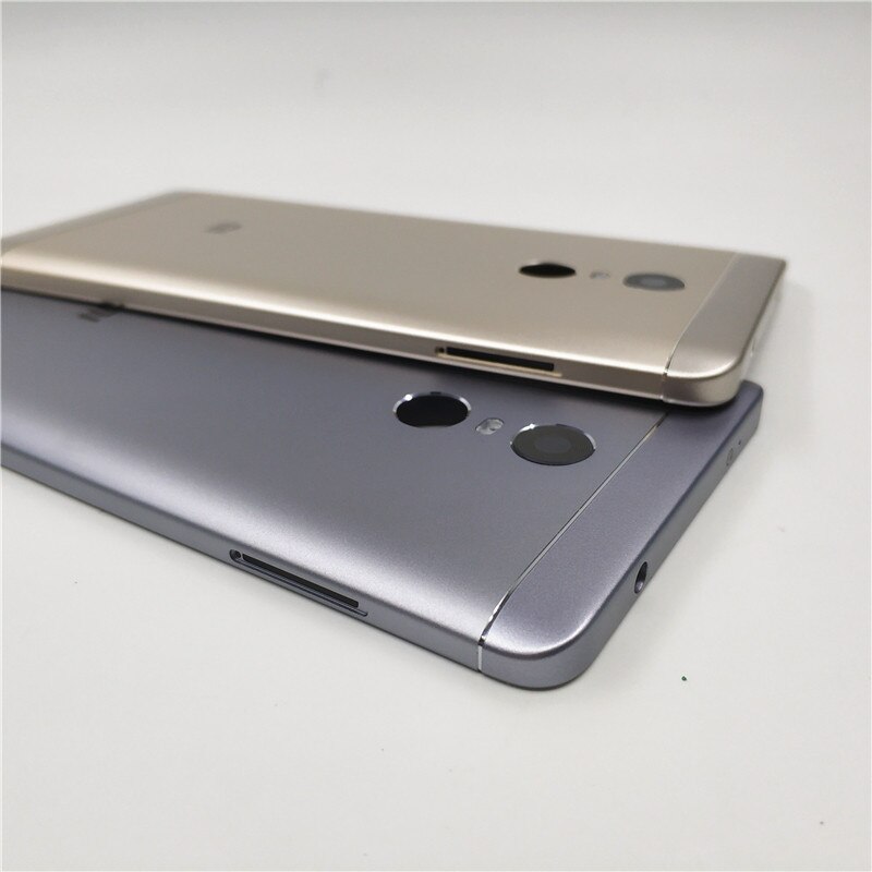 Nova capa traseira de bateria de metal para xiaomi redmi note 4, versão global, carcaça com lente de câmera + botões de volume de energia