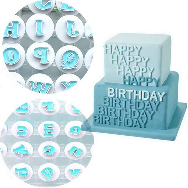 10/26Pcs Upper & Kleine Letters Alfabet Cookie Cutter Plastic Hoofdletters Fondant Cutter Bakken Cupcake Mold Cake Decor