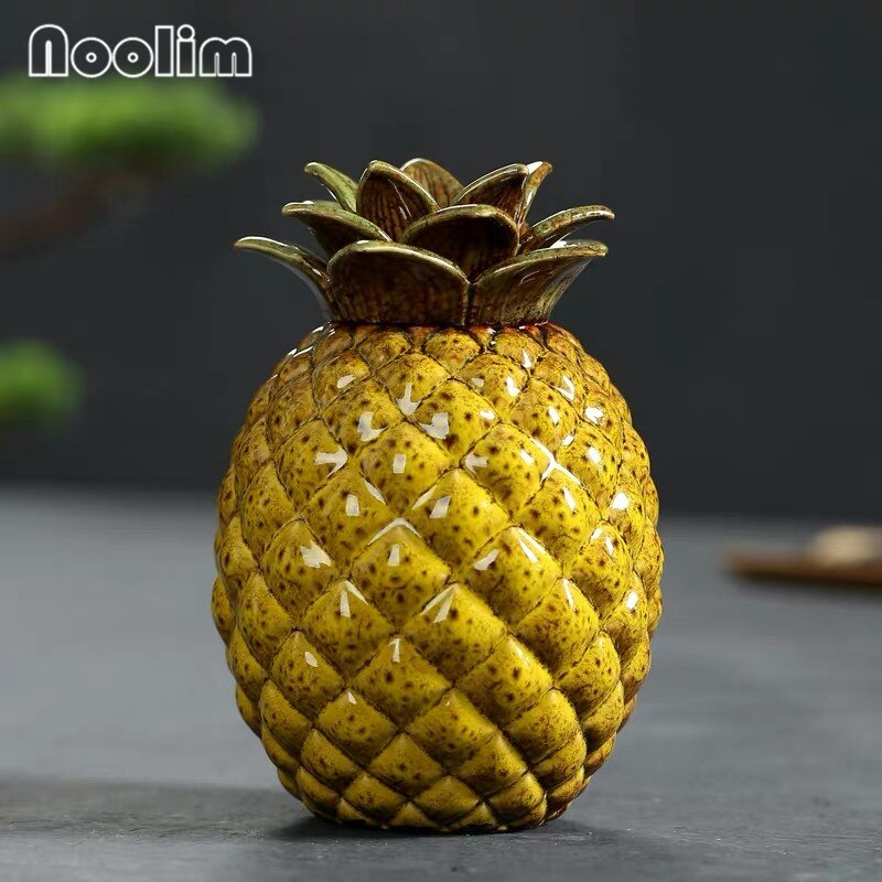 Kreative Ananas Tee Caddie Keramik Obst bilden Versiegelt Tee Blatt Lagerung Panzer Mini Pu'er Tee Kasten Teehaus Ornament: C