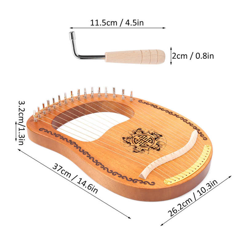 Portable Harp Wood Harp The Oldest Musical Instrument in The West for Beginners Party Sweethearts Home