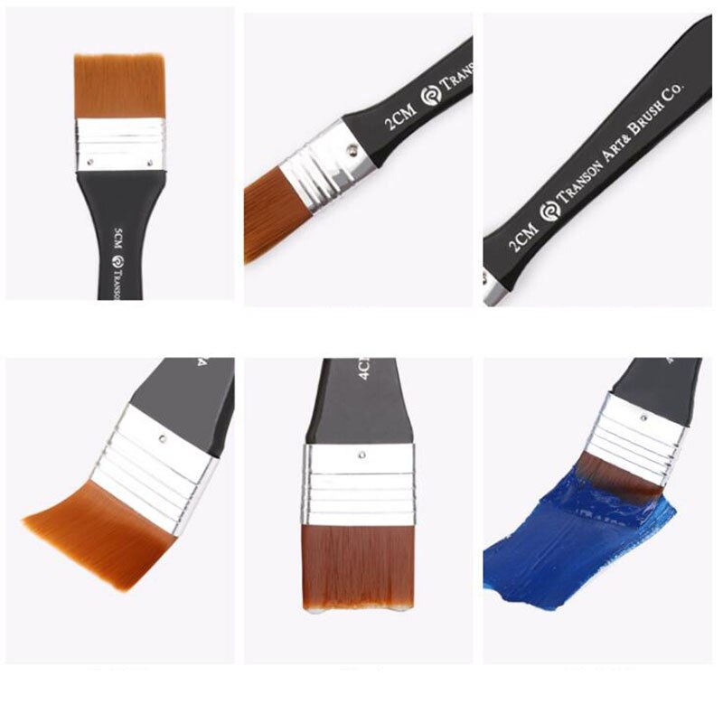 Pincel de lana de nailon para pintura de acuarela, pigmento de pintura acrílica, pincel para pintar Graffiti, suministros de herramientas de arte (2 #3/4 #/5 #6 #7 #8 #)
