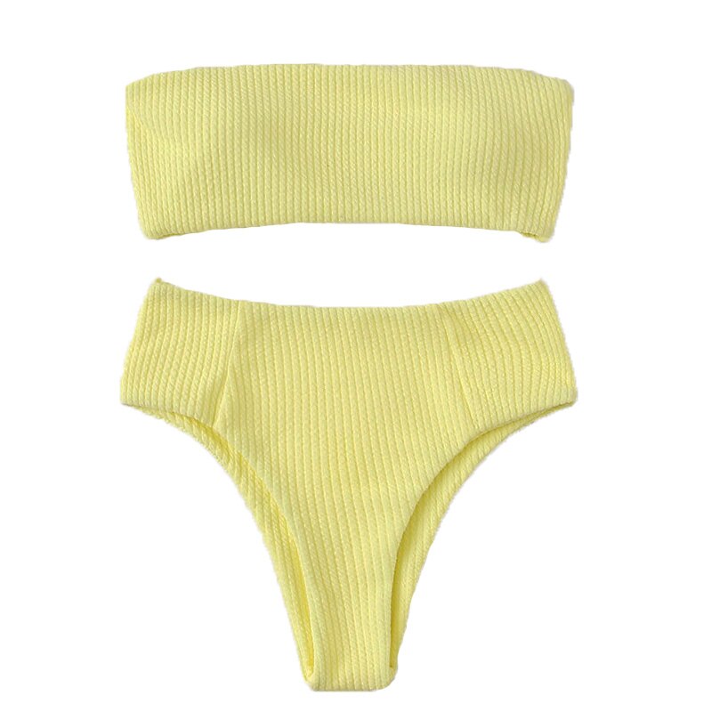 Vrouwen Strapless Bikini Sexy Bandeau Bikini Set Twee Stuk Badpak Off Schouder Badpak Met Gevoerde Vrouwelijke Strand Bikini