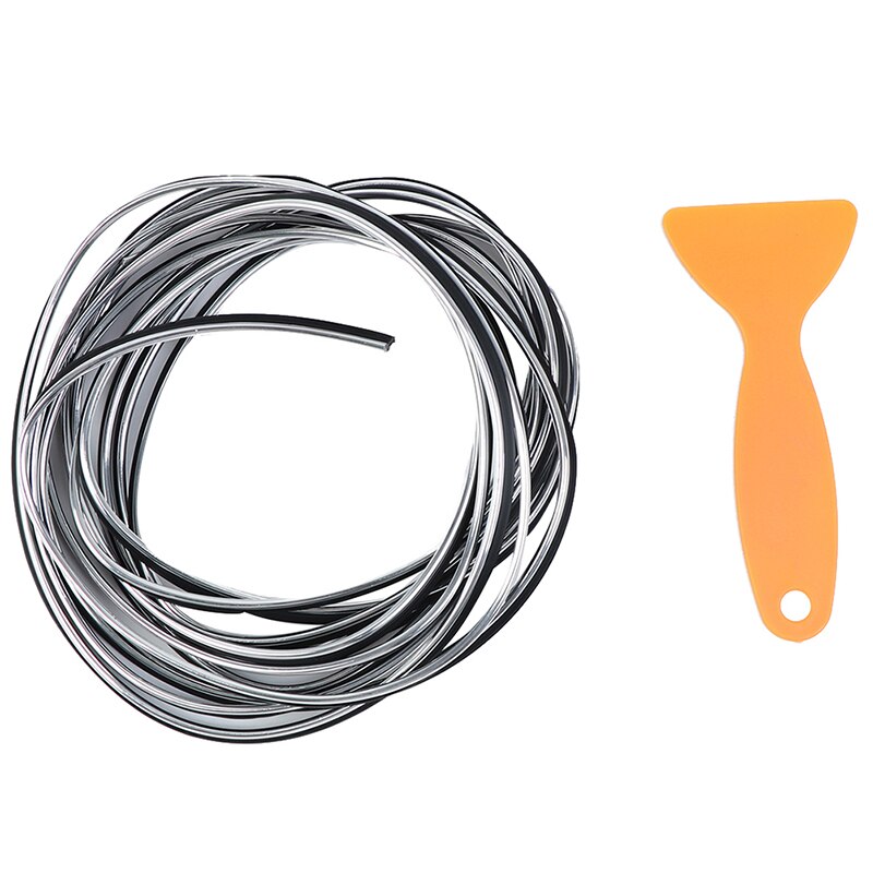 5M universel Auto Chrome voiture joint accessoires style intérieur extérieur décoration porte bande moulage garniture bord de tableau de bord: Argent