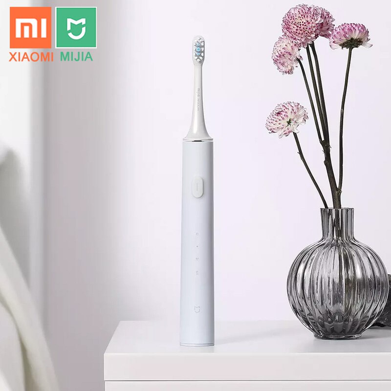 Xiaomi mijia  t500 t300 elektrisk tandbørste smart sonisk børste ultralydsblegning af tænder vibrator trådløs mundhygiejnerens: T500 blå