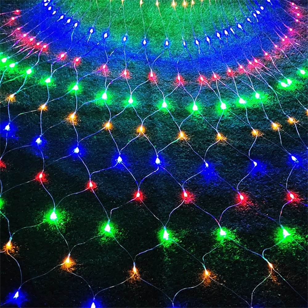 2x2m 3x2m 6x4m jardim ao ar livre led malha net fada luz da corda natal feriado festa de casamento janela cortina guirlanda luzes: changeable / 1.5x1.5M 96leds
