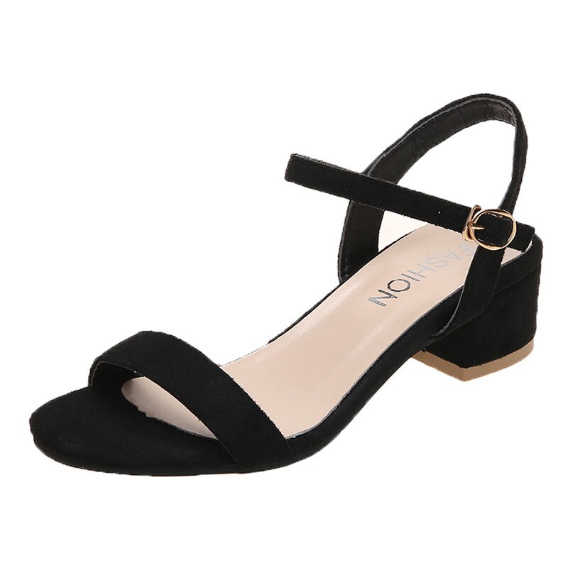 Chaussures d'été à la pour femmes 34 36 38 39 , sandales Mujer à talon carré et bout ouvert