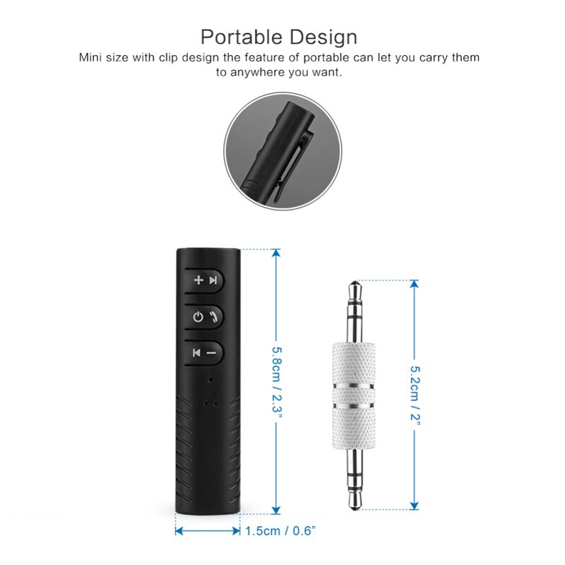YASOKRO Car Bluetooth AUX 3.5mm Jack Bluetooth Receiver Handsfree Call Bluetooth Adapter Car Transmitter Auto Music Receivers