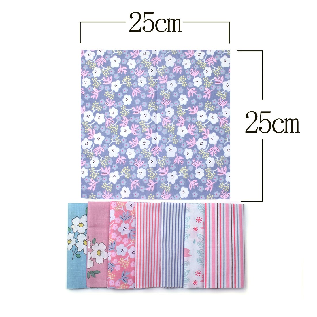 Telas estampadas de algodón de 25x25cm, telas cuadradas para Patchwork, costura de retazos, tela de costura artesanal, 8 Uds.