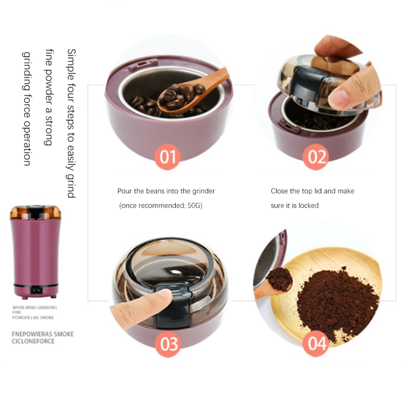 Spice Fine Grinding Machine Grain Mill with Stainless Steel Blades Household Rapid Grinder Seasonings