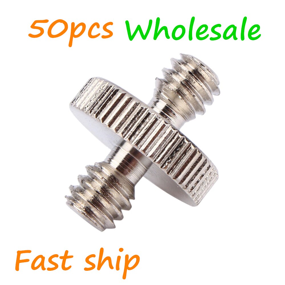 50 stücke 1/4 "-1/4" Schraube Männlich zu Männlich Metall Adapter 1/4 "Gewinde zu 1/4" gewinde Schraube Foto Studio Zubehör