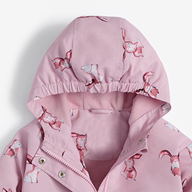 Little maven Toddler Girls Jacket Pink Rabbit Children's Windbreaker Fall Baby Girls Hooded Clothes Autumn Little Girls Coat