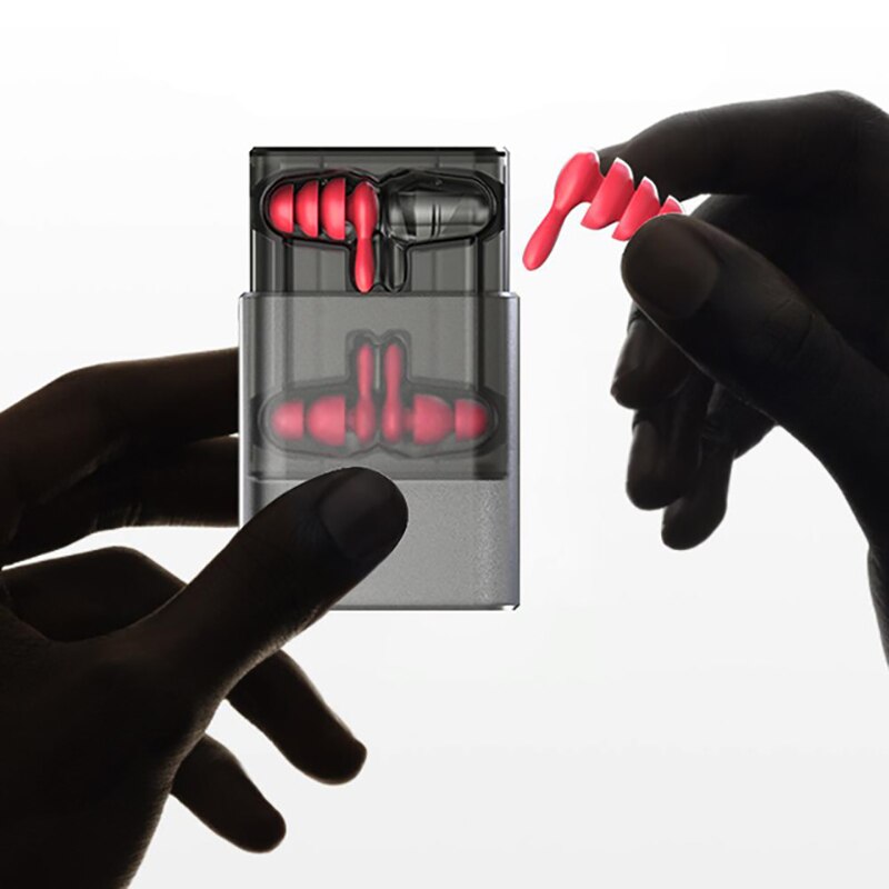 Cbmmaker 2 Pairs/Waterdicht Geluidsdichte Oordopjes Slapen Oordopjes Sterke Anti-geluid Oordopjes Waterdichte Siliconen Zwemmen Oordopjes: red