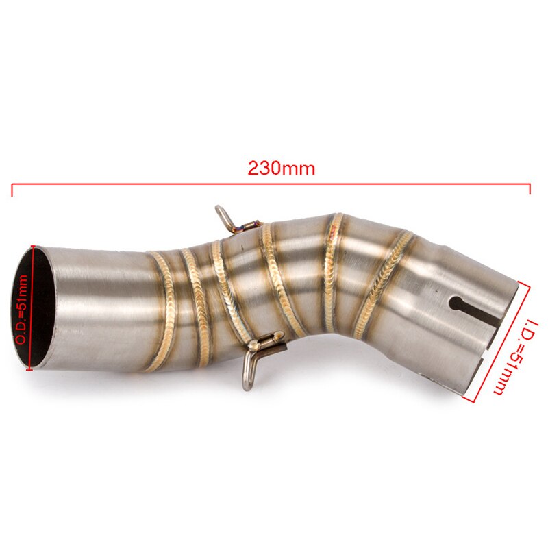 Motorcycle Motorbike Middle Exhaust Middle Mid Link Pipe Connector for Kawasaki Z900 Without Exhaust Muffler