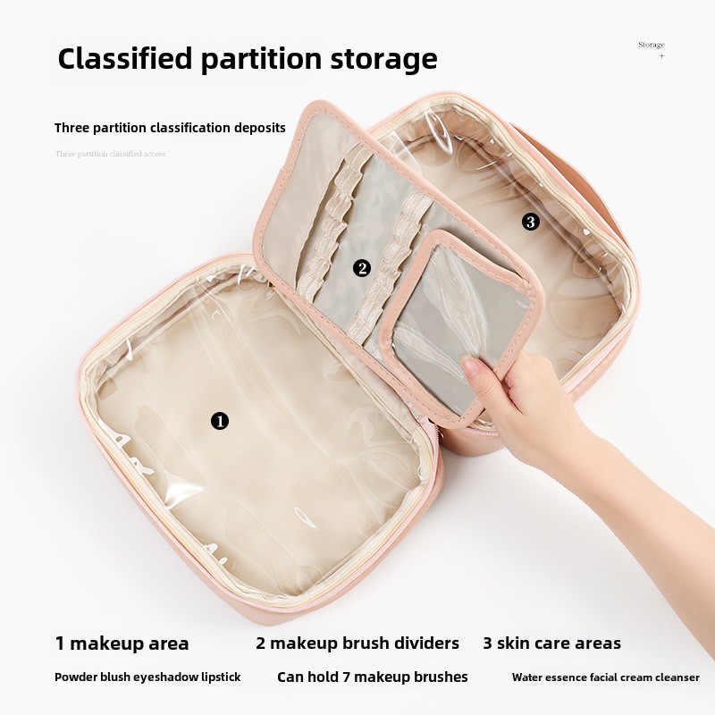 Women's Travel Cosmetic Bag Large Capacity Toiletry Organizer Portable Makeup Storage Case Waterproof Makeup Pouch