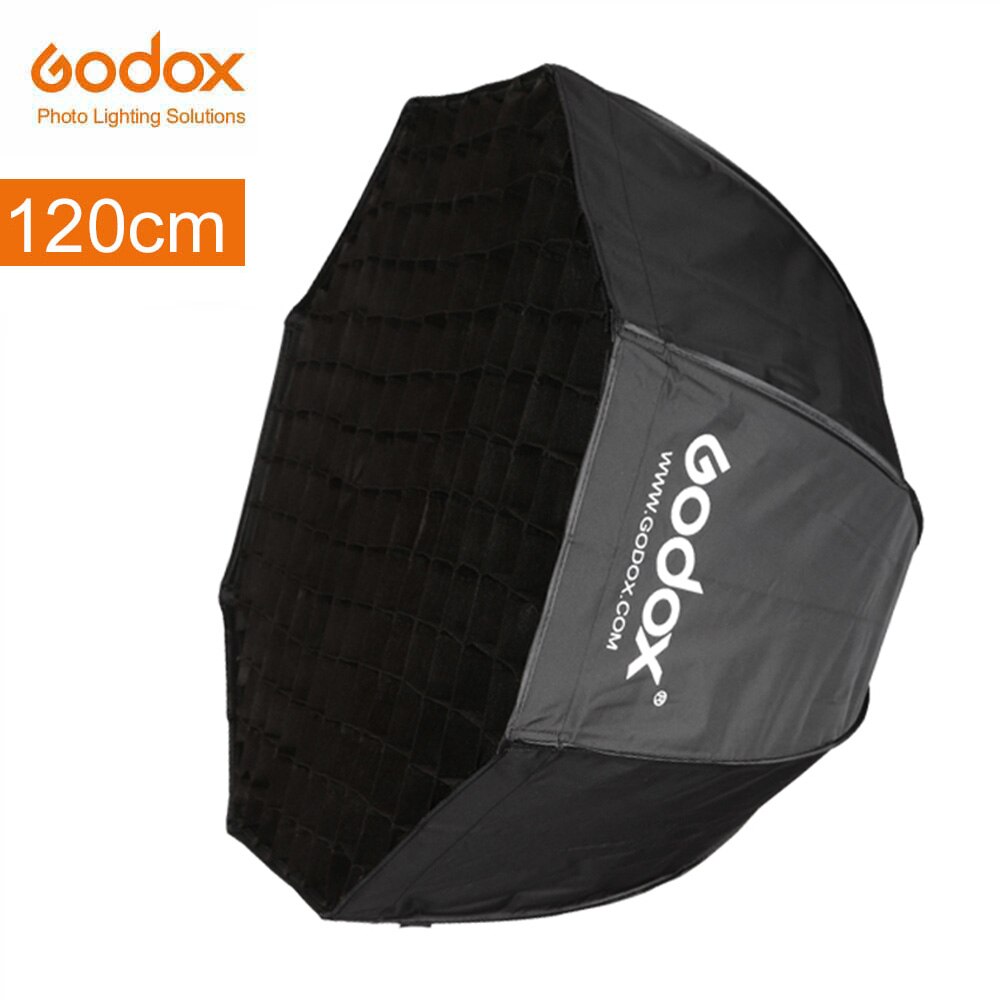 Godox 120cm Umbrella Octagonal Honeycomb Grid Softbox with 280cm Aluminum Light Stand,Holder Bracket Kit for Flash Speedlight: kit 3