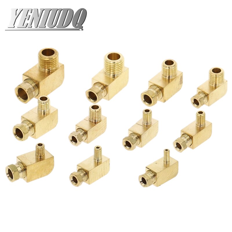 Machine tool lubrication Brass oil Pipe Fitting 4 6 8mm OD Tube Compression Ferrule Tube Compression Fitting Connector adapter