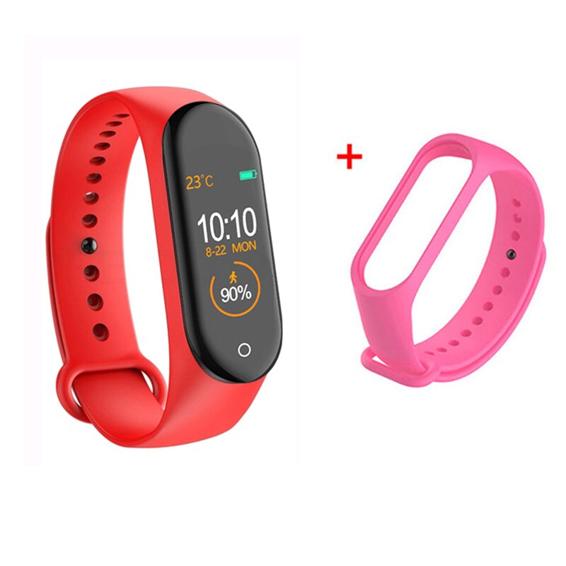 M4 Smart bracelet Watch band 4 Fitness Tracker Sport Heart Rate Blood Pressure Smartband Monitor Health Wristband PK M3 band 4: Red with strap 4