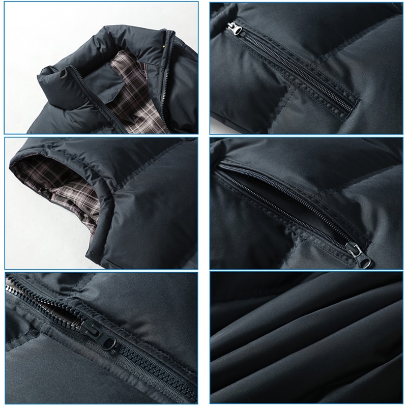Brand Winter Mens Vest Slim Fit Warm Sleeveless Jacket Male Plus Size Clothing Man Waistcoat Cotton-Padded Thickening Coats