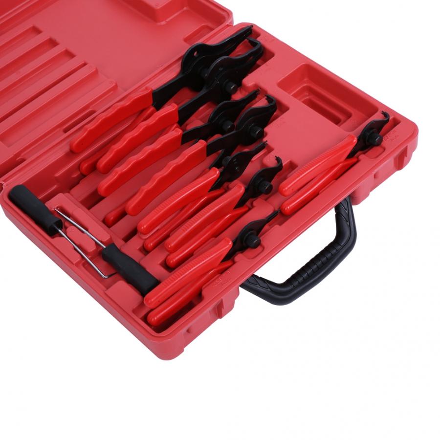 11 pcs Universal Mechanics Internal & External Circlip Plier Tool Set Snap Ring Pliers Tools Straight Bent Tip Plier