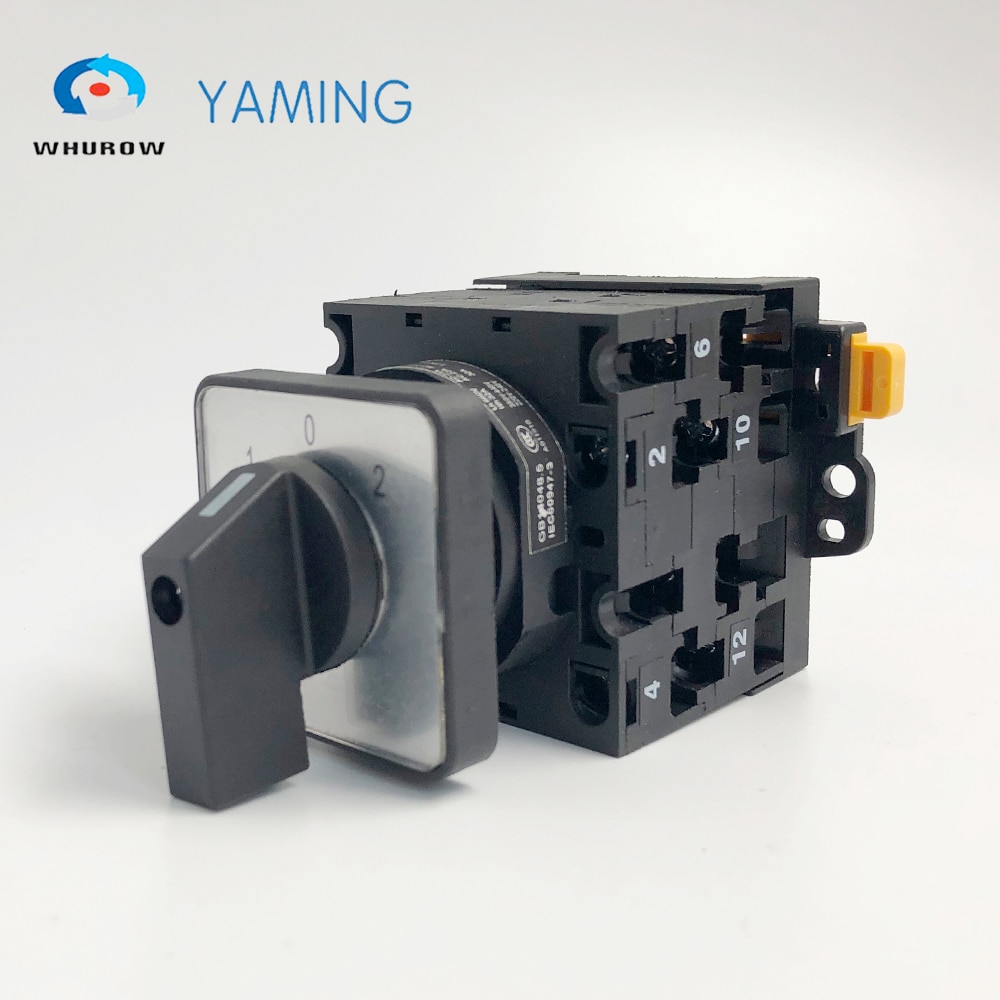 rotary universal switch 3 position Cam switch manual switch industrial DIN rail black 3 poles 32A 12 terminal YMW42-32/3