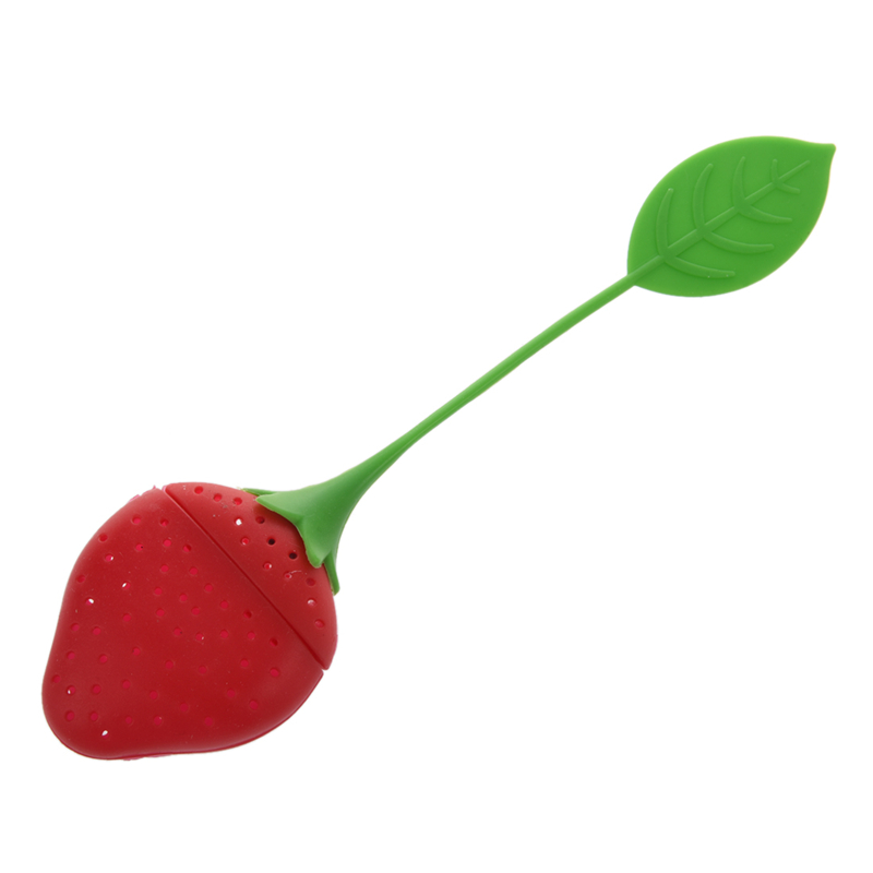 Strawberry silikone te infuser si - rød og grøn / velegnet til brug i tekande, tekop og mere - en vidunderlig gif