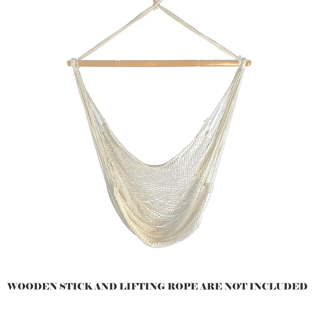 Large Cotton Rope Hammock Chair Comfortable Hanging Chair Indoor Outdoor Use