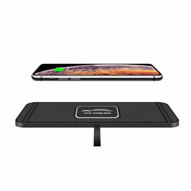 Universal Car Qi Draadloze Oplader Siliconen Pad Cradle Stand Dock 10W Draadloze Snel Opladen Voor Android Ios Smartphone Accessoire