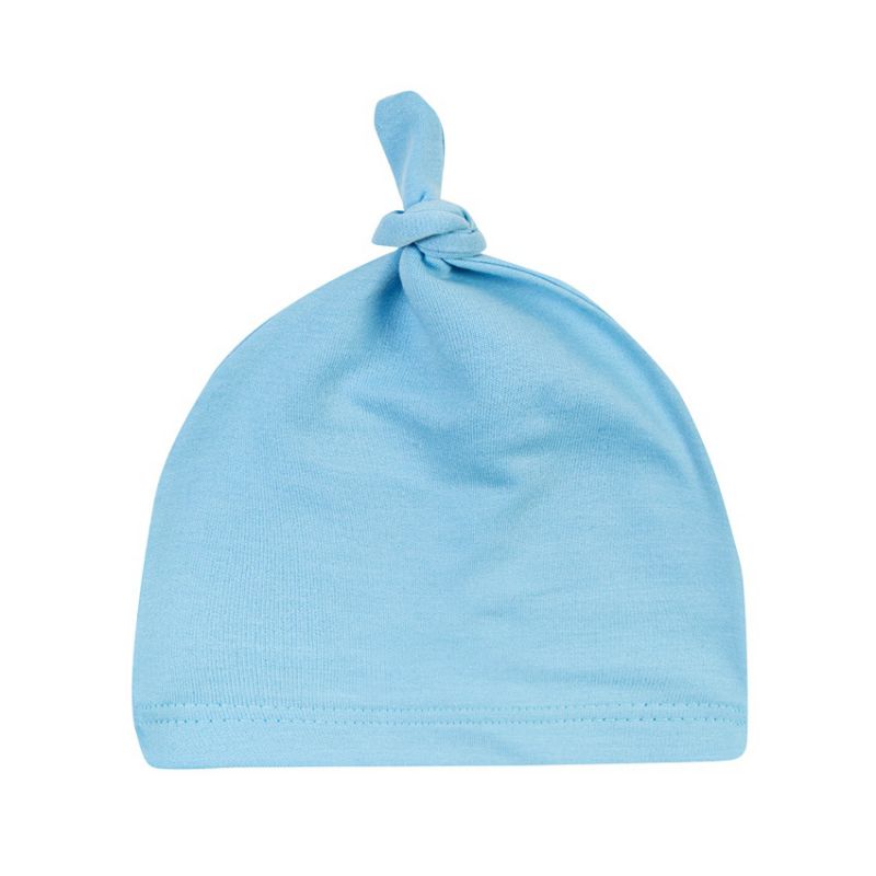 16 Colors Baby Newborn Boys Girls Beanies Caps Cute Toddler Beanie Infant Cotton Knot Sleep Hats Photography Props: Light Blue