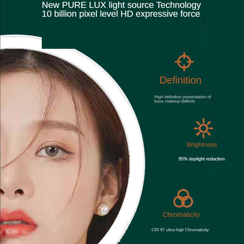 Lusterko kosmetyczne z podświetleniem doprowadziło z lampą komoda akademik ambona ambona netto czerwony świetlny wypełnij światło lustro małe ins wiatr