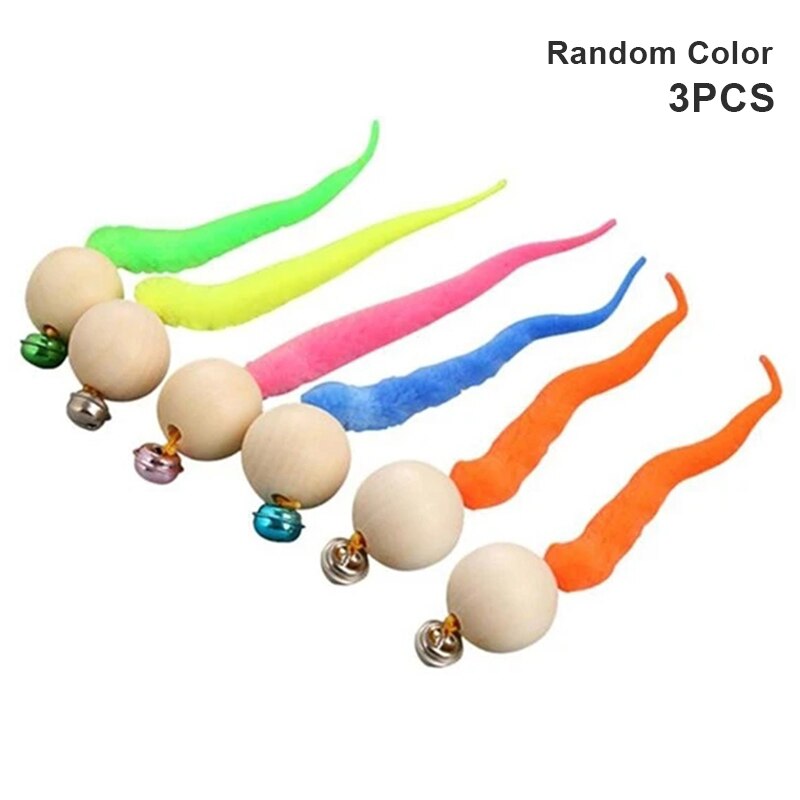 1/3 Pcs Cat Toy Simulation Worm Toy with Bell for Pet Entertainment SEC88: 3pcs