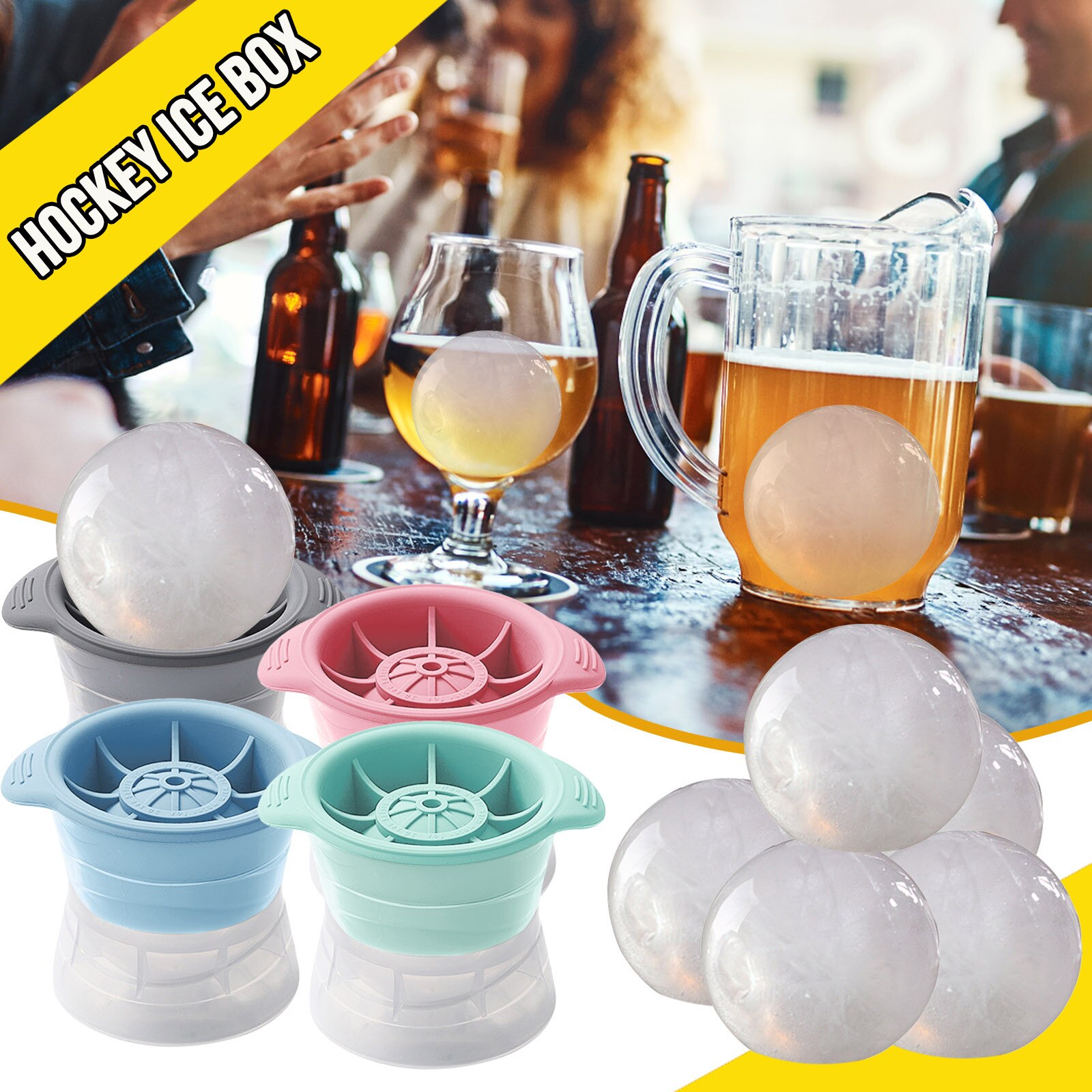 Ice Mold Tray Silicone Basketball-shaped Cake Ice Cream Maker Kitchen Tool Useful Homemade Ice Cube Tray Ball Maker Mold