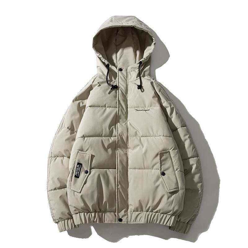 Manvalue mænd & #39 ;s vintertøj unge studerende bomuldspolstrede jakker i koreansk stil flotte korte frakker fortykkede parkaer: Lys khaki / Xxxl