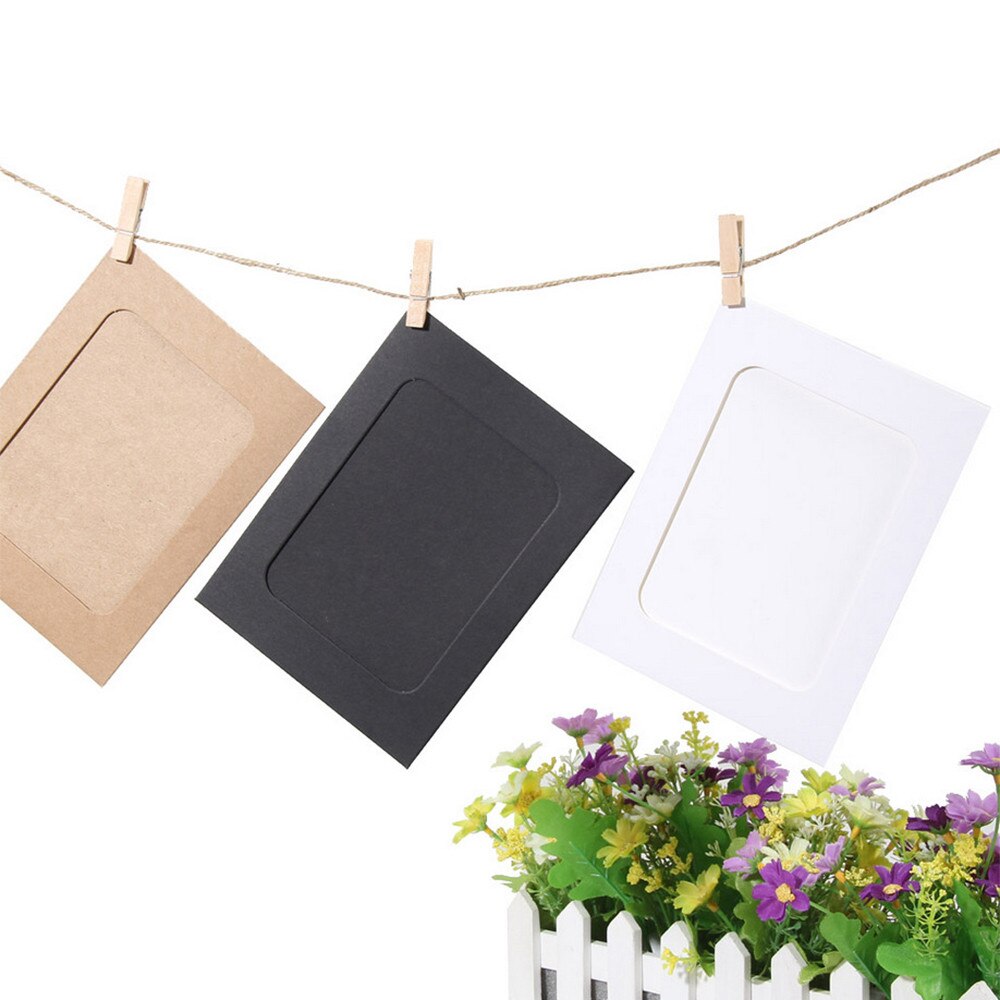 10Pcs 3Inch Paper Photo Flim Diy Muur Foto Opknoping Frame Album + Touw + Clips Set Quadro da Foto *