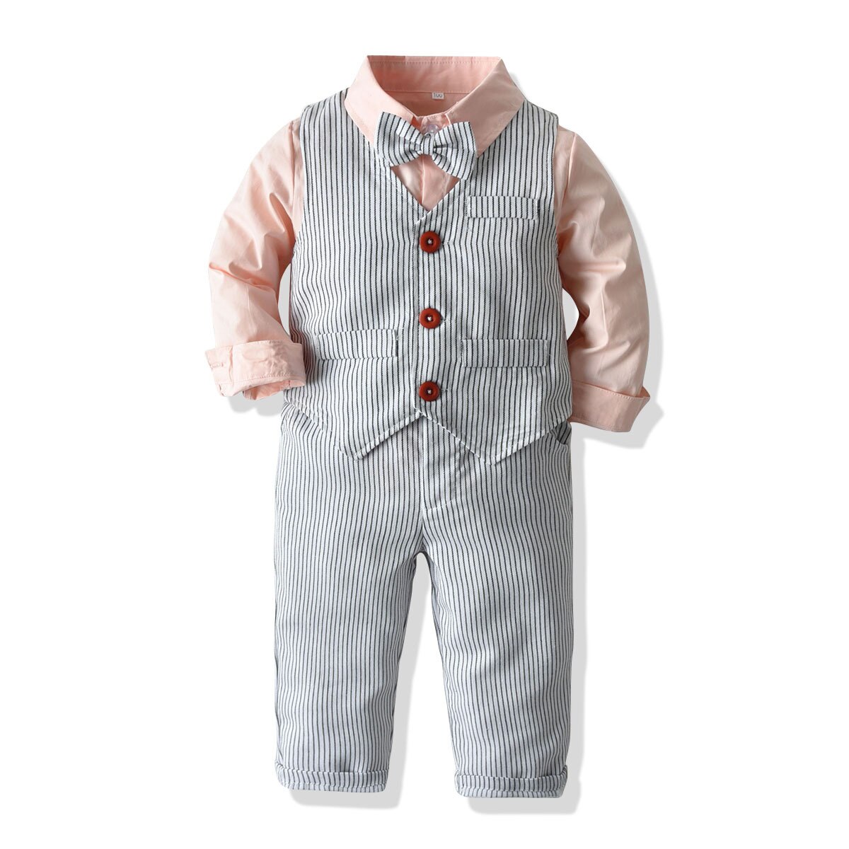 Skoledragt til drenge kostume børn blazer småbørn drenge jakkesæt formel børn drenge bryllup dragt baby outfits børn tøj sæt: Lyserød / 4t