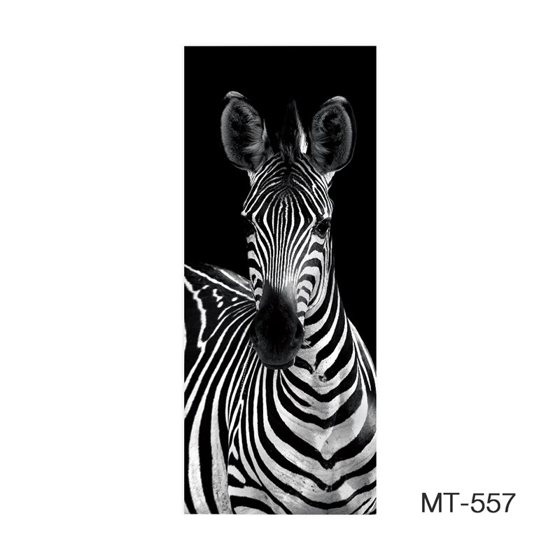 3d zebra dør klistermærker væg klistermærker selvklæbende vandtæt aftagelig: Default Title