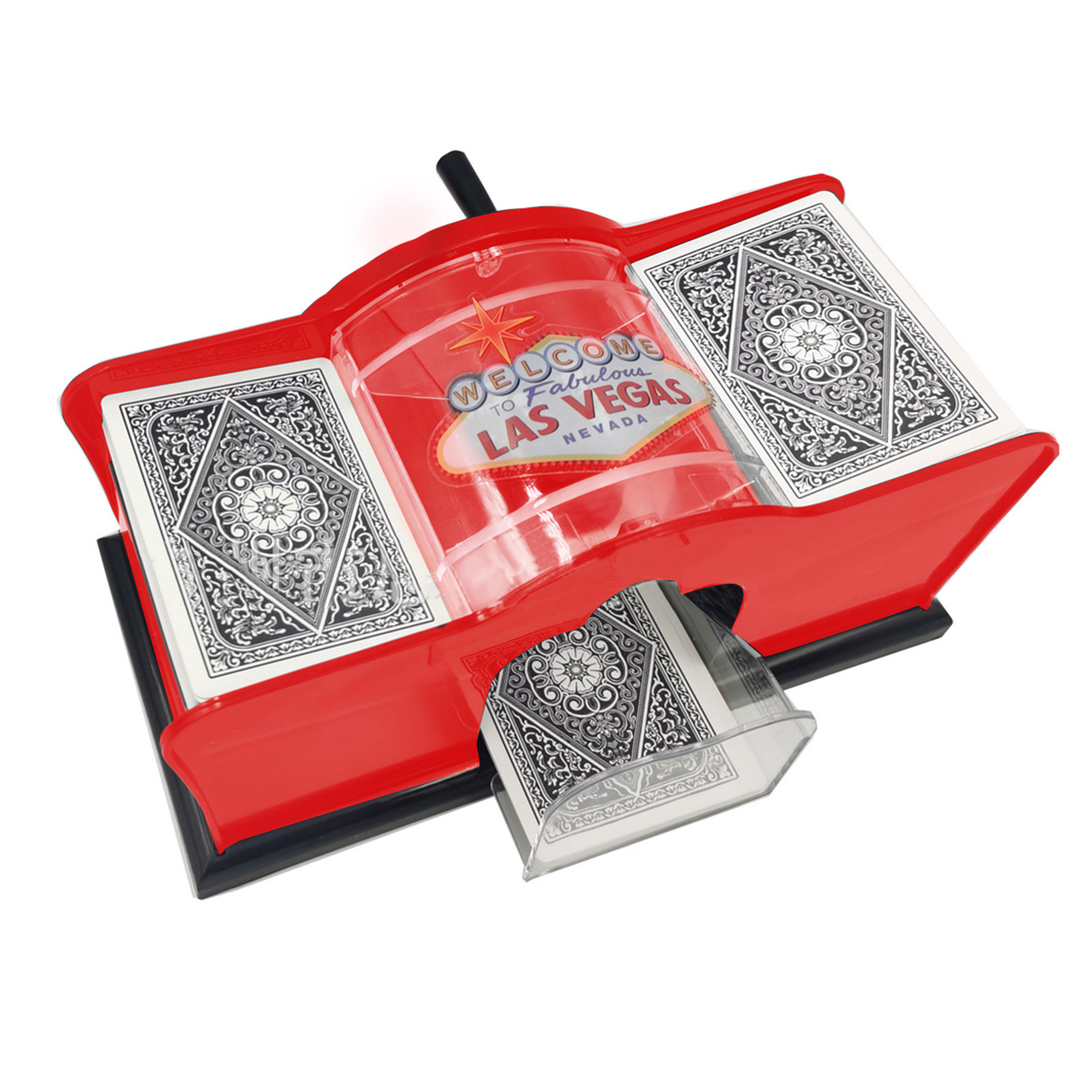 Plastic Hand Cranked Card Shuffler 2 Deck Card Shuffler Manual Card-shuffling Tool Board Games Card Games Shuffling