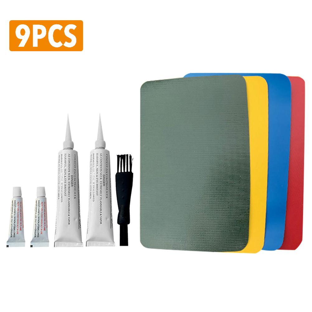 9PCS Inflatable Plastic Boat Kayak Special PVC Repair Patch Kit Waterproof Patch Glue For Swimming Ring Air Bed With Glue: Default Title