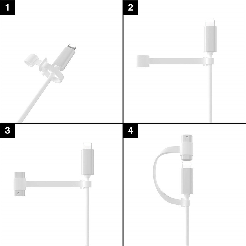 1pcs White Connector For Apple Pencil Lightning Cable Charging Adapter and Tether for iPad Pro Female to Female Connector