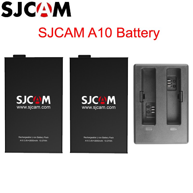 Originale SJCAM A10 Batteria 2650mAh Li-Ion Batteria di Back Up Della Batteria Supplementare SJCAM Accessori: 2 Battery 1 Charger