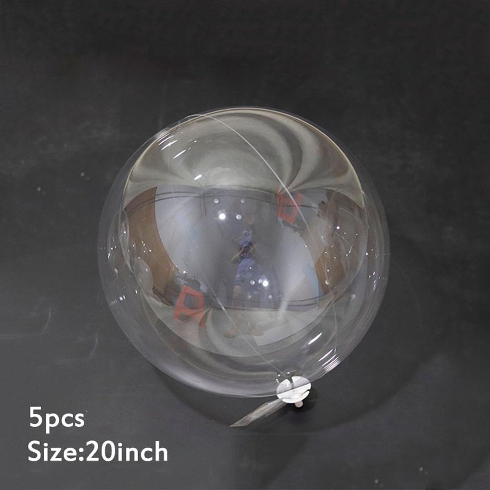 12/18/20/24/36 Inch Pvc Transparent Bobo Bubble Balloon Round Bobo Ballons Festival Party Activity Decorations Supplies: 5pcs 20inch