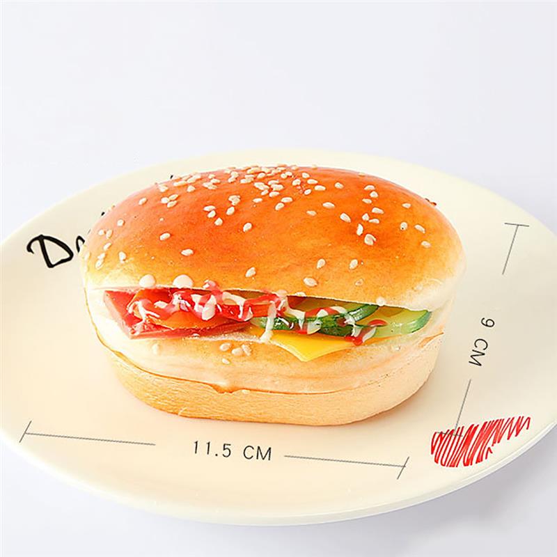 Hamburguesa Artificial comida realista pan modelo fotografía Prop para el hogar Cocina Comida de imitación modelo Decoración Cocina