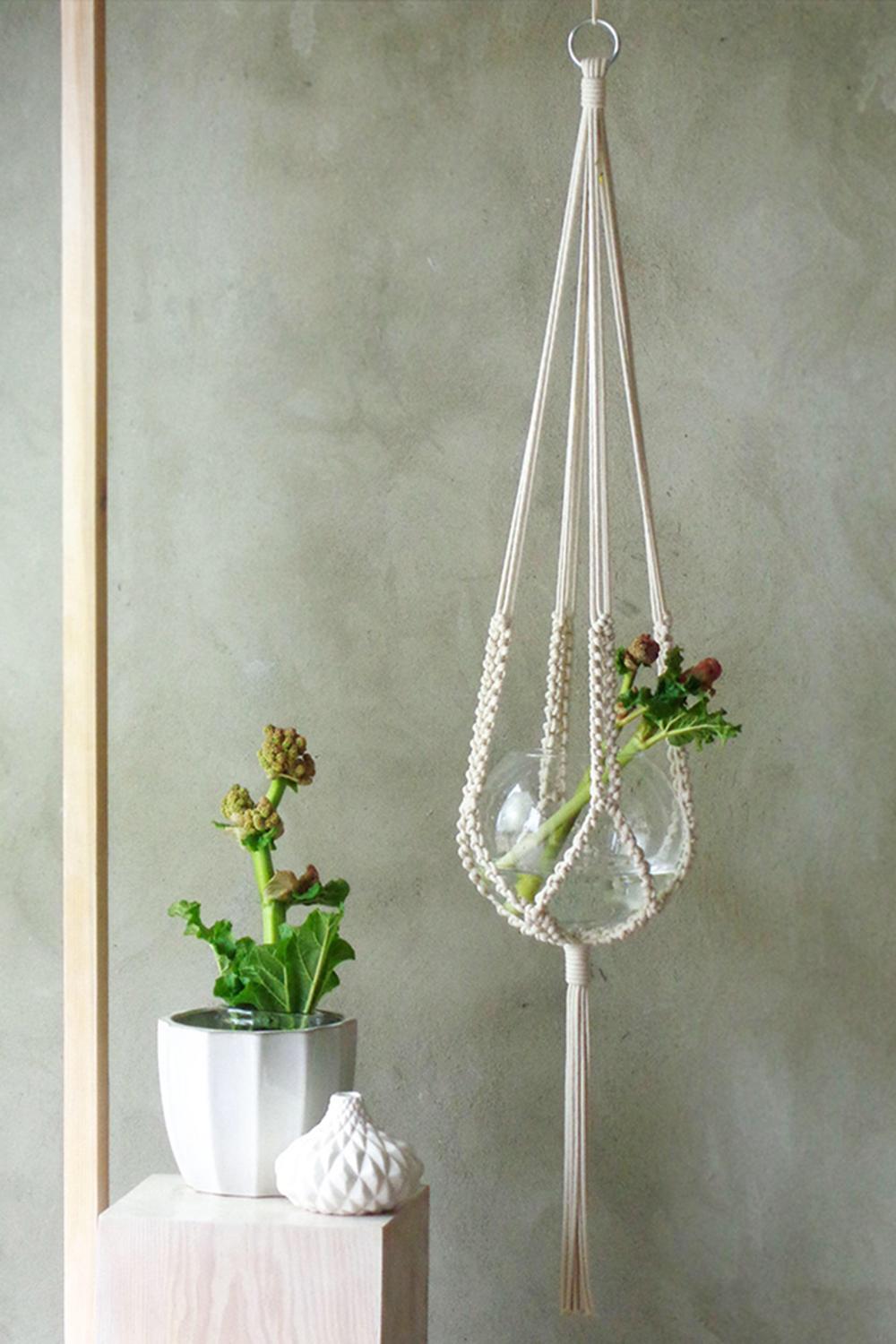 Colgador de macramé para planta, colgador de maceta para decoración del hogar,
