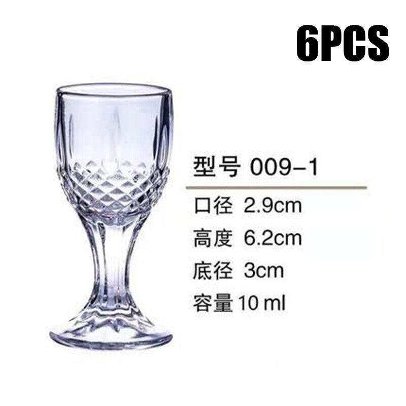 6 st genomskinligt snapsglas kopp glas hög sprit vitvin glas kopp fest dricka tjock botten kopp hushåll: 10 ml 0091