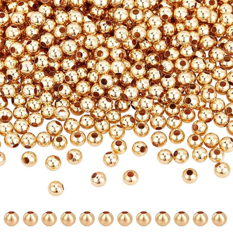 Bola de acero inoxidable de 2-10mm, 50 piezas, Ojo de correo, cuentas doradas sueltas para accesorios de bricolaje, perforación, bola de acero sólido