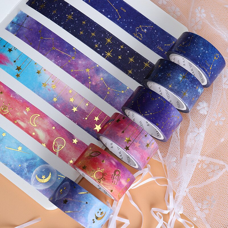 1pcs Starry Star Washi Tape 20mm Galaxy Constellation Meteor Image Adhesive Masking Tapes Home DIY Stickers Decoration A6033